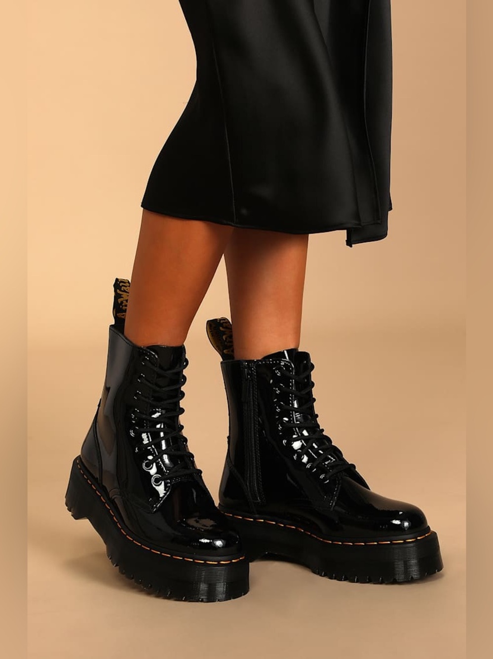 Dr. Martens Patent Platform Boots